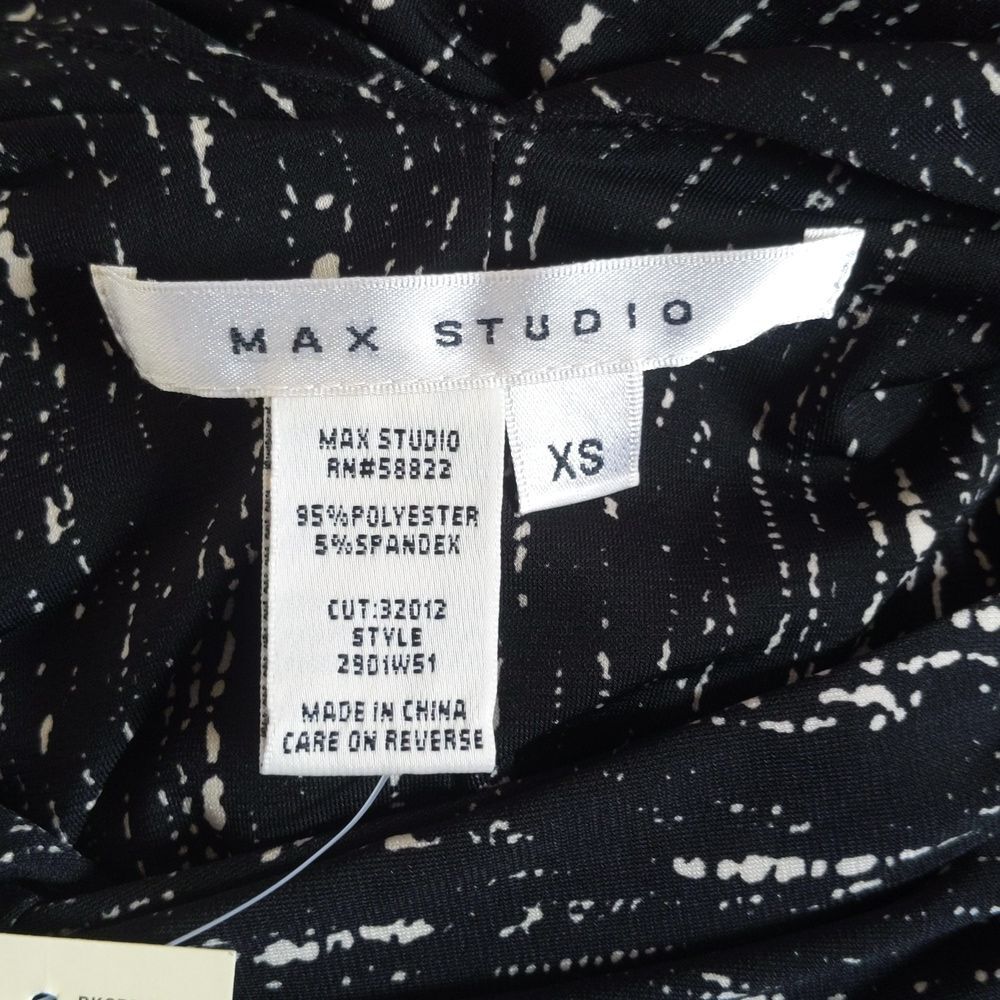 Max Studio NWT criss cross neckline mini dress, black & cream, XS - Picture 4 of 8
